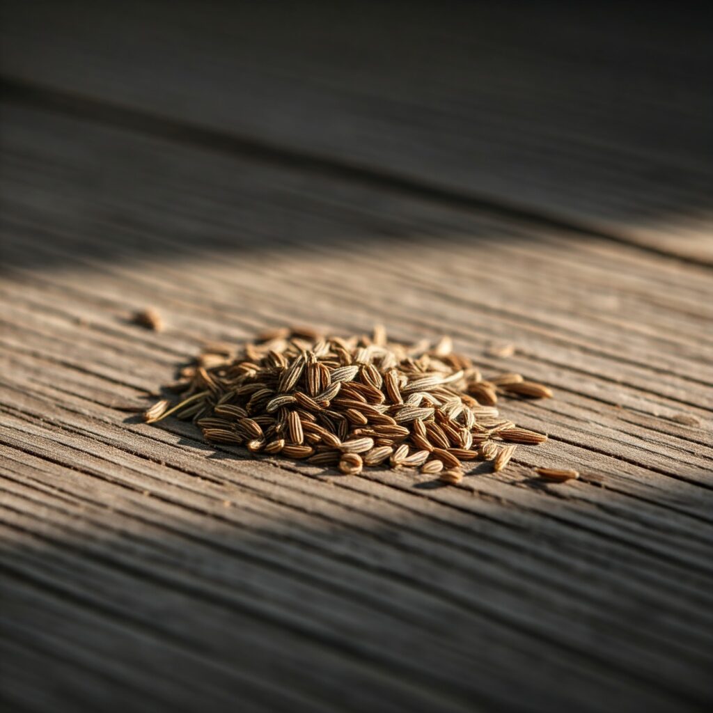 Caraway seeds, with their distinctive brown color and unique shape, are a versatile spice with a warm, slightly sweet, and slightly bitter flavor. Their aromatic qualities add depth and complexity to a variety of dishes.